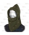 Gorro o verdugo combinado de forro polar color verde kaki. Con ajuste mediante elástico y tanca