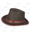 Sombrero de ala estrecha de piel de primera calidad color marrón. Disponible en cuatro tallas.
