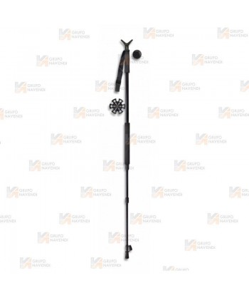 Bastón de caza extensible de aluminio negro con punta de tungsteno