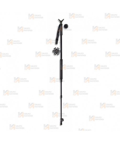 Bastón de caza extensible de aluminio negro con punta de tungsteno