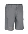 pantalón bermuda de tergal multibolsillos gris