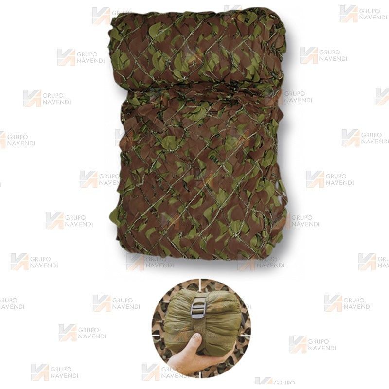 Red de camuflaje kaki con bolsa de compresión. Con bolsa de compresión. Medidas: 3 x 1,5 metros