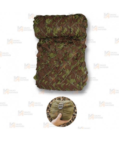 Red de camuflaje kaki con bolsa de compresión. Con bolsa de compresión. Medidas: 3 x 1,5 metros
