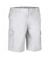 pantalón bermuda de tergal multibolsillos blanco