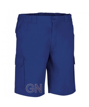 pantalón bermuda de tergal multibolsillos-azulina
