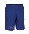 pantalón bermuda de tergal multibolsillos-azulina