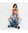 Bata de hombre con dibujos infantiles en tejido vichy para guarderías y colegios