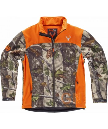Cazadora softshell de camuflaje sin capucha