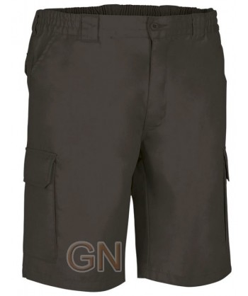 pantalón bermuda de tergal multibolsillos negro