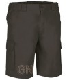 pantalón bermuda de tergal multibolsillos negro