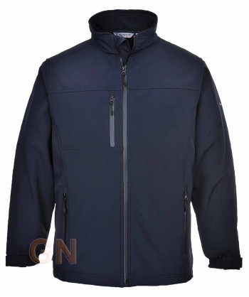 Chaqueta softshell de triple capa muy grueso y grandes tallas color marino