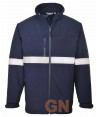 Chaqueta softshell de doble capa y cintas reflectantes marino