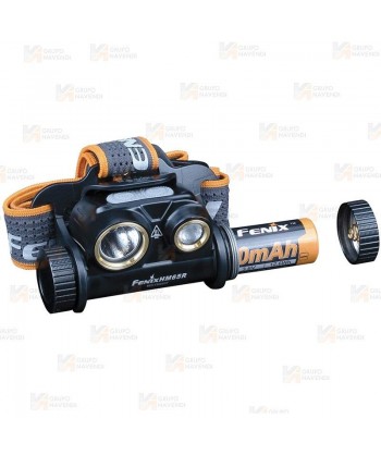 Frontal HM65R de Fénix, recargable con USB. Proporciona 1400 lúmenes