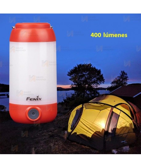 CL26R es una linterna de camping de alto rendimiento recargable y proporciona 400 lúmenes