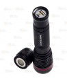 Linterna recargable con micro USB con zoom que proporciona 600 lúmenes