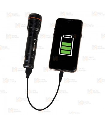 Linterna recargable con micro USB con zoom que proporciona 600 lúmenes