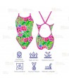 Bañador de natación de tirante fino king flower para mujer