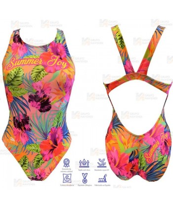 Bañador de natación Summer Flower de tirantes anchos para mujer