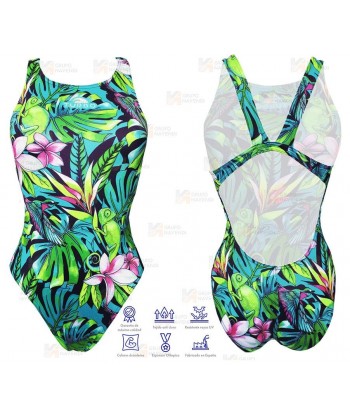 Bañador de natación Jungle Bird de tirantes anchos para mujer