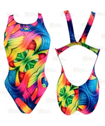 Bañador de natación Roll de tirantes anchos para mujer