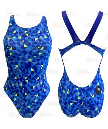 Bañador de natación Origami de tirantes anchos para mujer