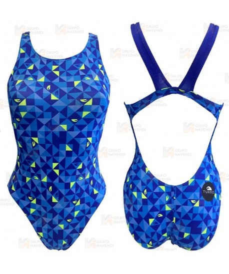 Bañador de natación Origami de tirantes anchos para mujer