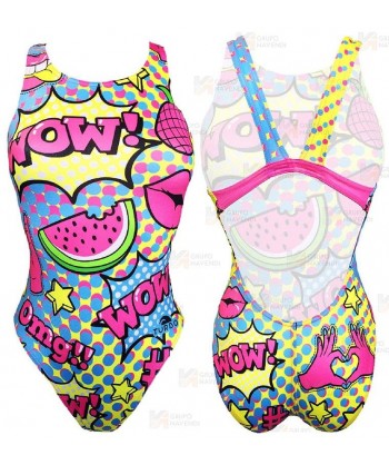 Bañador de natación Cool Comic de tirantes anchos para mujer