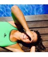 Bañador de natación Confort Liso  -Mujer-