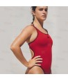 Bañador de natación Confort Liso de tirantes anchos para mujer