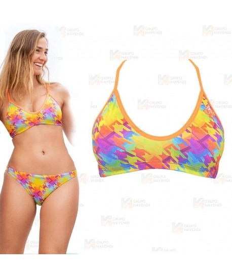 Top de bikini Chevi Rainbow para mujer