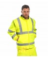 Parka bicolor de alta visibilidad desmontable 5 en 1 naranja flúor y marino