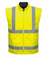 Parka bicolor de alta visibilidad desmontable 5 en 1 naranja flúor y marino