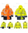 Parka bicolor de alta visibilidad desmontable 5 en 1