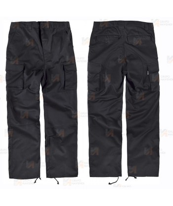 Pantalones multibolsillos triple costura y refuerzos en rodillas y culera color negro