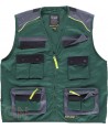Chaleco combinado multibolsillos tipo safari color verde/gris oscuro