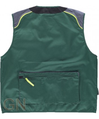 Chaleco combinado multibolsillos tipo reportero color verde/gris oscuro