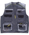 Chaleco combinado multibolsillos tipo reportero color gris oscuro/gris claro