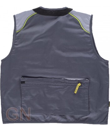Chaleco combinado multibolsillos tipo reportero color gris oscuro/gris claro