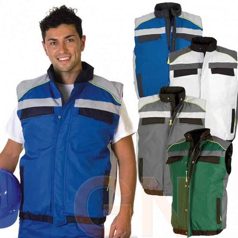 Chaleco combinado, multibolsillos y acolchado