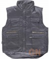 Chaleco acolchado multibolsillos de algodón gris