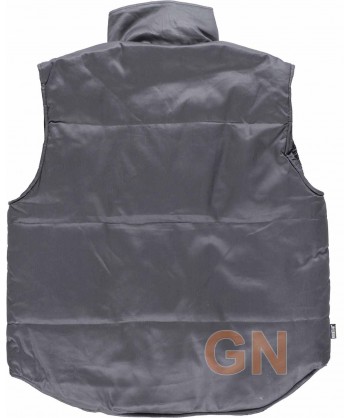 Chaleco acolchado multibolsillos de algodón gris