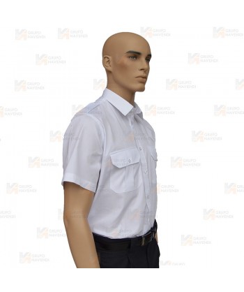 Camisa uniforme de uniforme manga corta color blanco