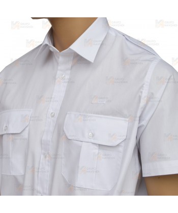Camisa uniforme de uniforme manga corta color blanco