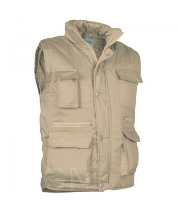 Chaleco acolchado multibolsillos económico color beige