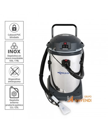 Aspirador especial tapicerías con 2.400W y 400 m³/Hora