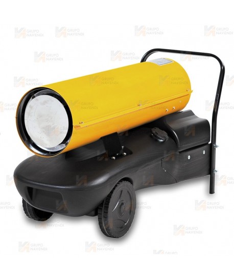 Calefactor a gasoil de 21,5 kW-17300 Kcal/h y capaz de aportar 350 m³/h . Combustión directa