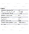 Calefactor a gasoil con chimenea de 55 kW-47.318 Kcal/h y 2.500 m³/h. Combustión indirecta