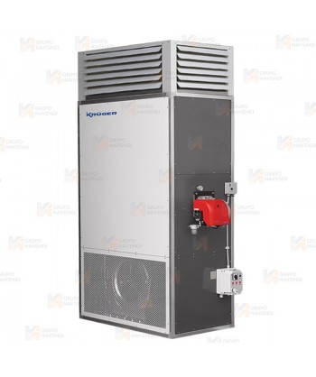 Calefactor a gasoil estacionario de 220,9 kW-190.000 Kcal/h y 12.500 m³/h. Combustión indirecta