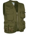 Chaleco económico tipo safari verde militar