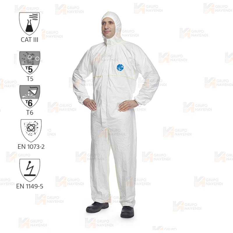 Buzo desechable antiestático Tyvek 200 protección Tipo 5 y 6